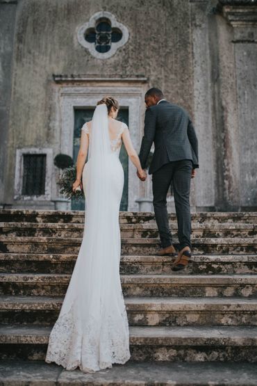 White outdoor long wedding dresses