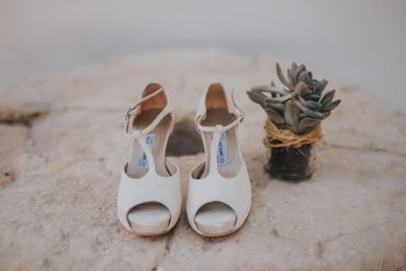 White wedding shoes