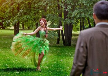 Green open wedding dresses