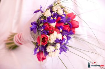 Pink iris wedding bouquet