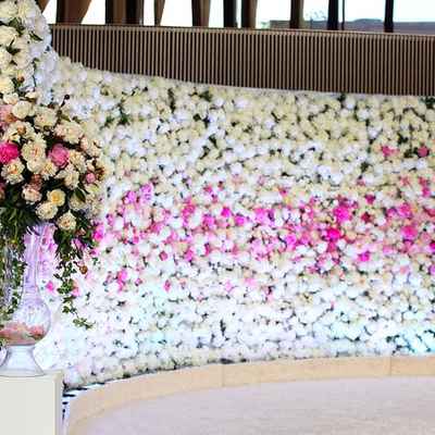 Pink wedding ceremony decor