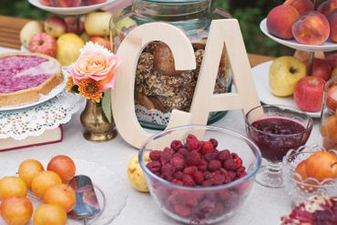Fruit autumn wedding signs