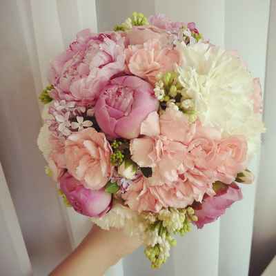 Pink lilac wedding bouquet