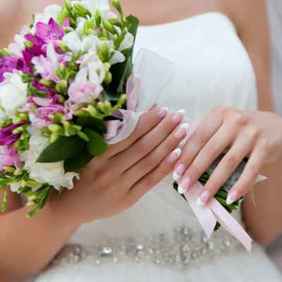 Pink wedding nail design
