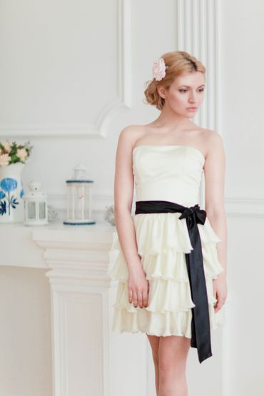 Black straight wedding dresses